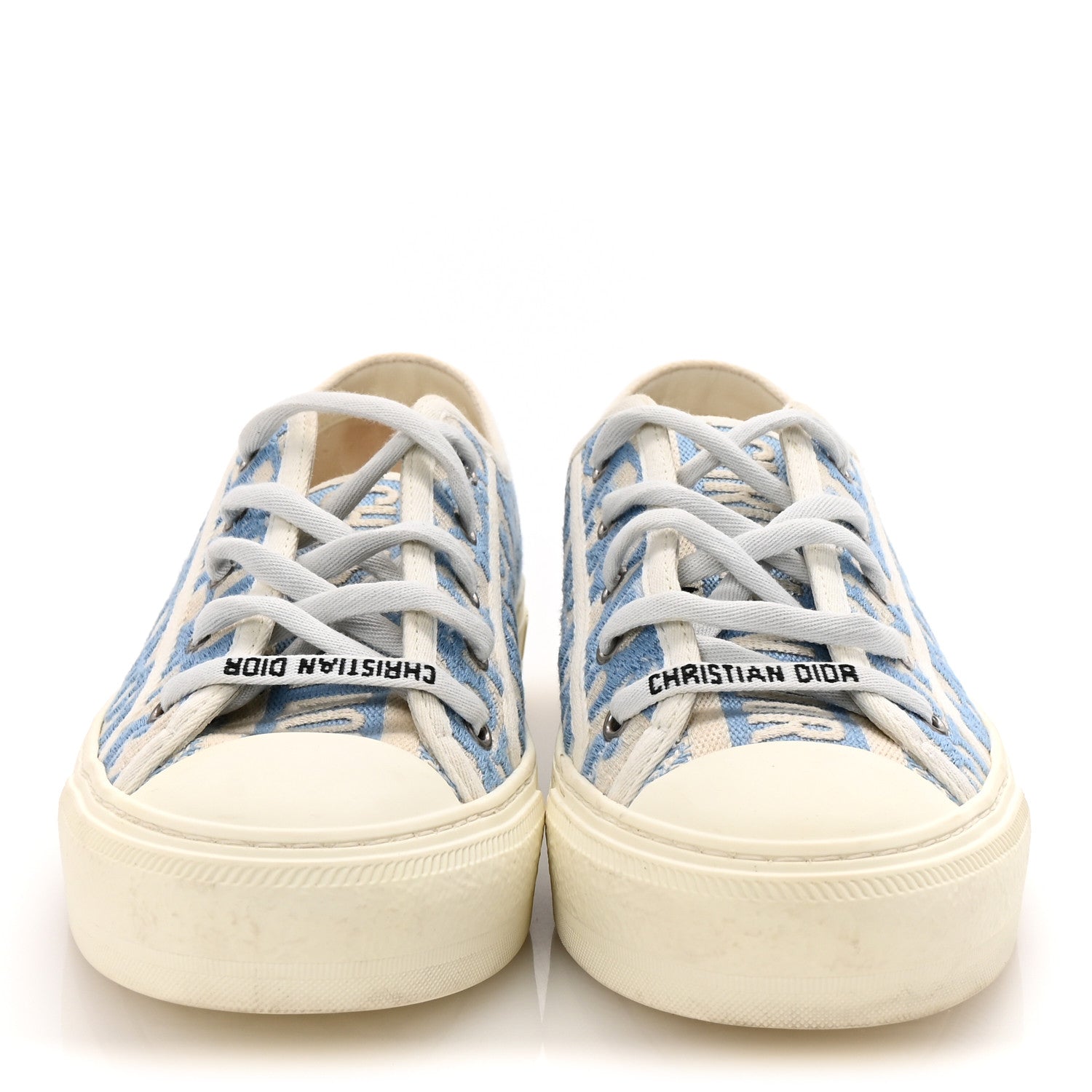 Christian Dior Canvas Oblique Walk'N'Dior Low Top Sneakers 38 Cornflower Blue 3 of 10