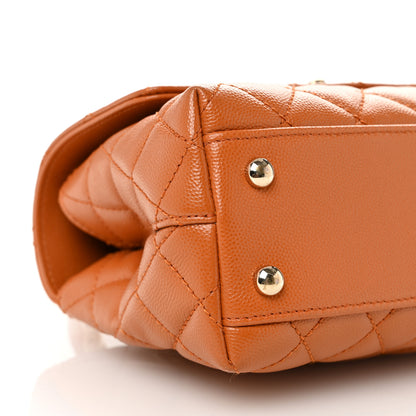 Chanel Caviar Quilted Mini Coco Handle Flap Light Brown 9 of 10