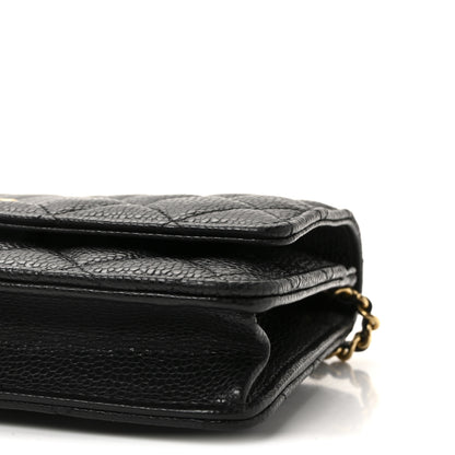 Chanel Caviar Quilted CC Turnlock Wallet On Chain WOC Black 11 of 11