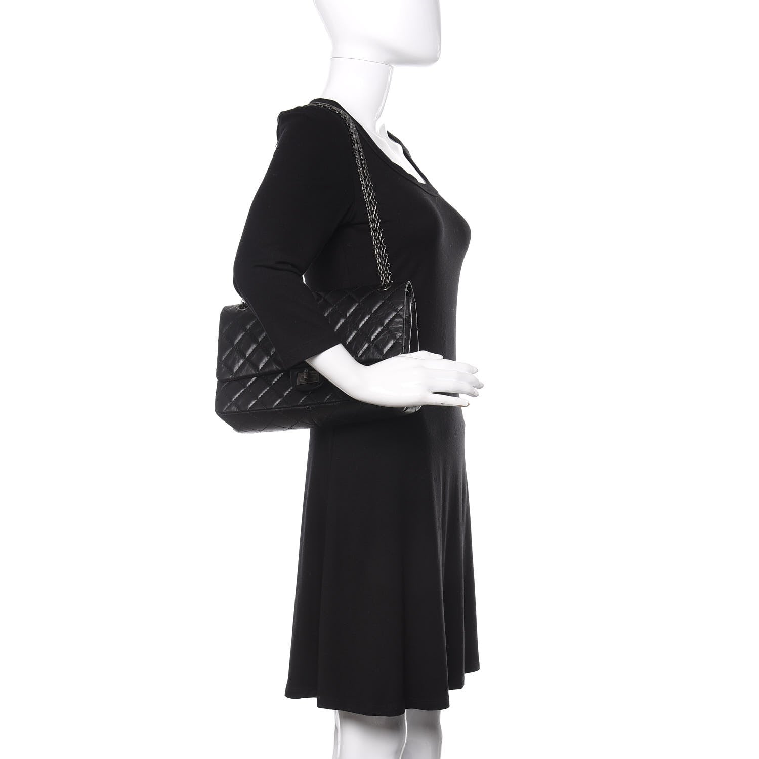 Chanel Aged Calfskin Quilted 2.55 Reissue 226 Flap Black 3 of 13
