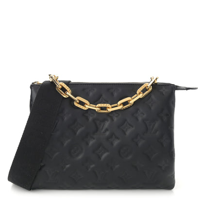 Louis Vuitton Lambskin Embossed Monogram Coussin PM Black 1 of 10