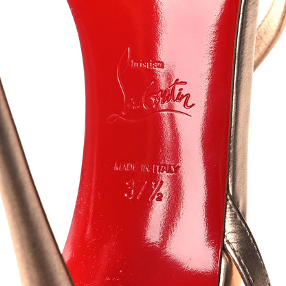 Christian Louboutin Kid Laminato Satin PVC Rosalie 100 Sandals 37.5 Leche 6 of 9