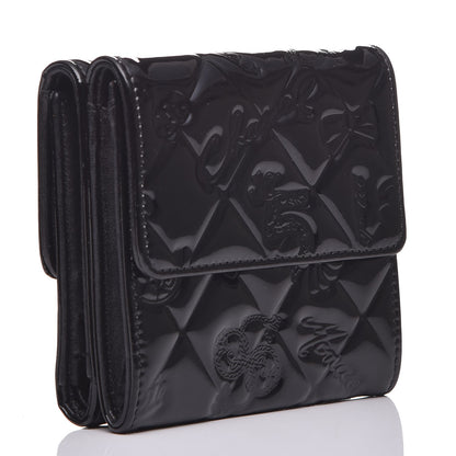 Chanel Patent Calfskin Lucky Symbols Double Sided Wallet Black 3 of 9