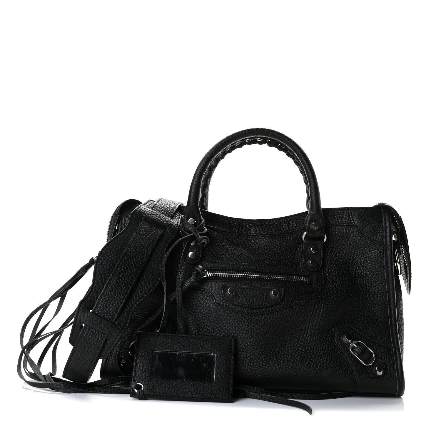 Balenciaga Vibrato Calfskin Classic Silver Hardware S City Black 1 of 8