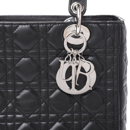 Christian Dior Lambskin Cannage Medium Lady Dior Black 10 of 10