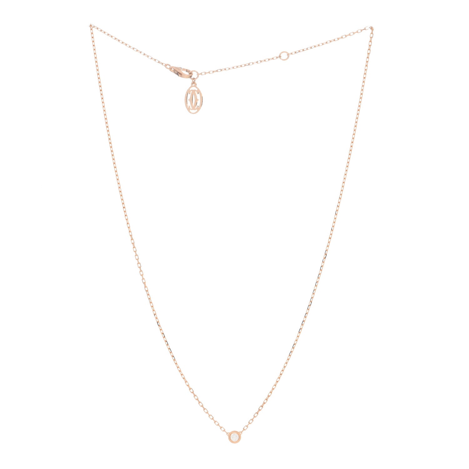 Cartier 18K Pink Gold Diamond SM D'Amour Pendant Necklace 2 of 4