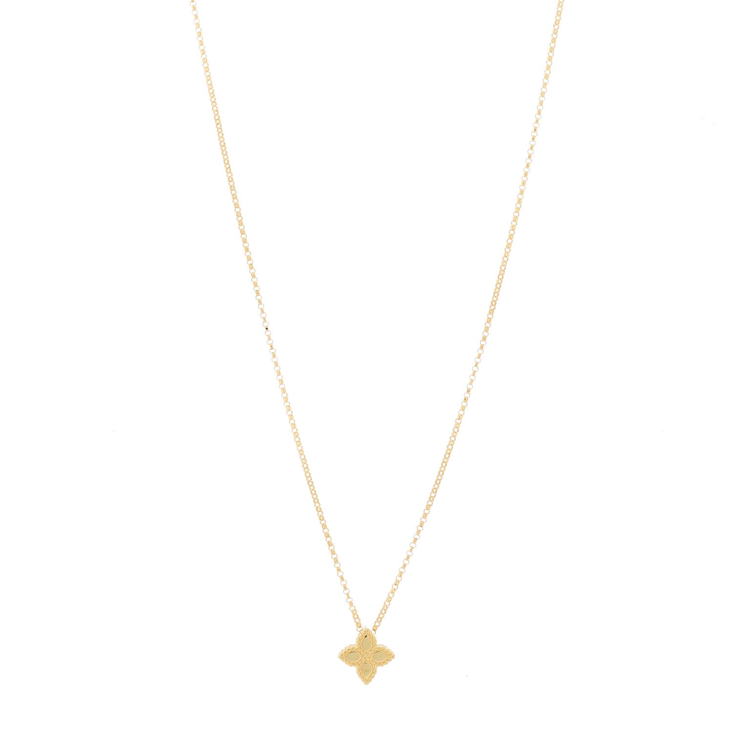 Roberto Coin 18K Yellow Gold Small Princess Flower Pendant Necklace 1 of 6