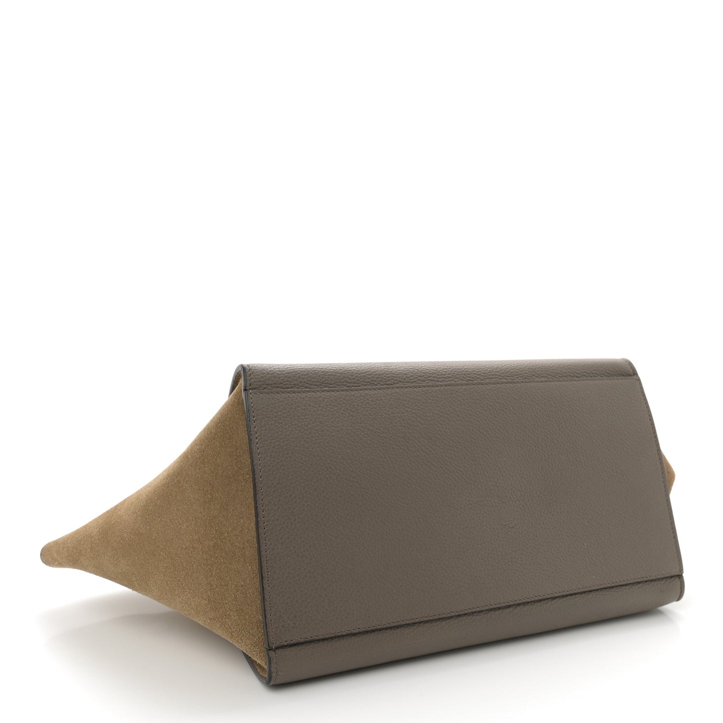 Drummed Calfskin Suede Small Trapeze Souris