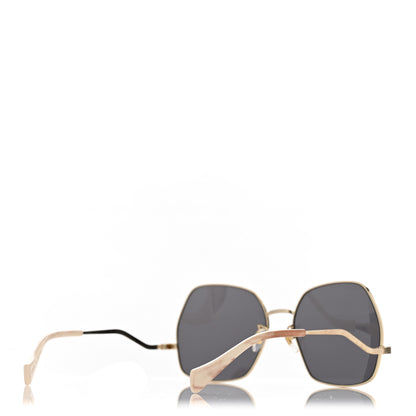 Gucci Metal Frame Sunglasses GG0972S Gold Brown 4 of 9