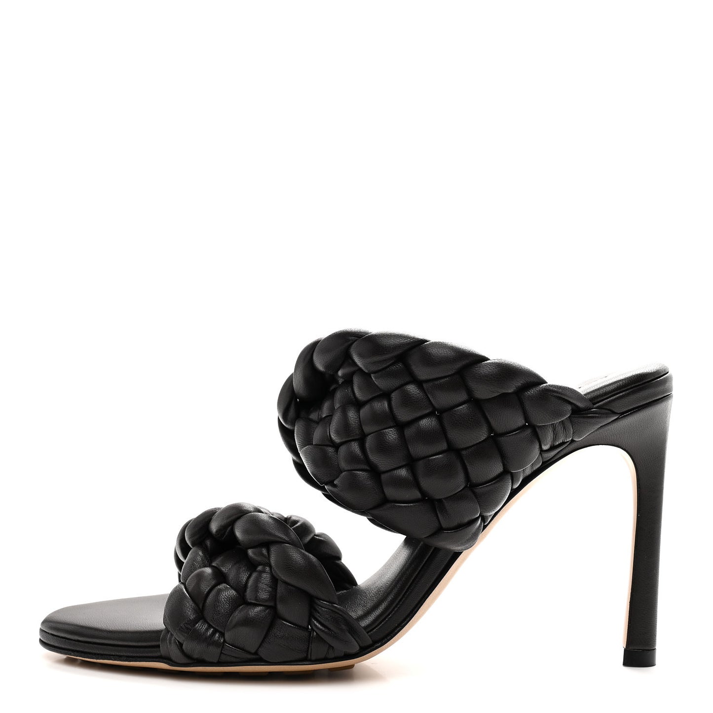 Nappa Twisted Padded Intrecciato Curve Slide Sandals 36.5 Fondant