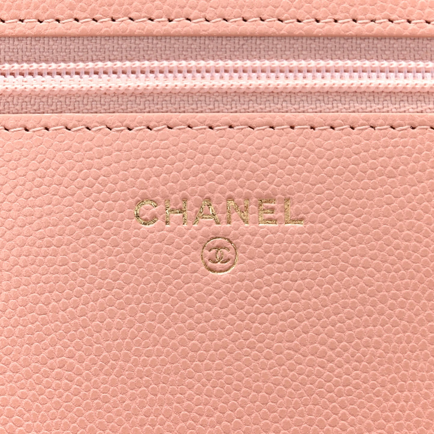 Caviar Camellia Embossed Wallet On Chain WOC Pink