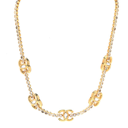 Chanel Metal Crystal CC Marquise Choker Gold 1 of 5
