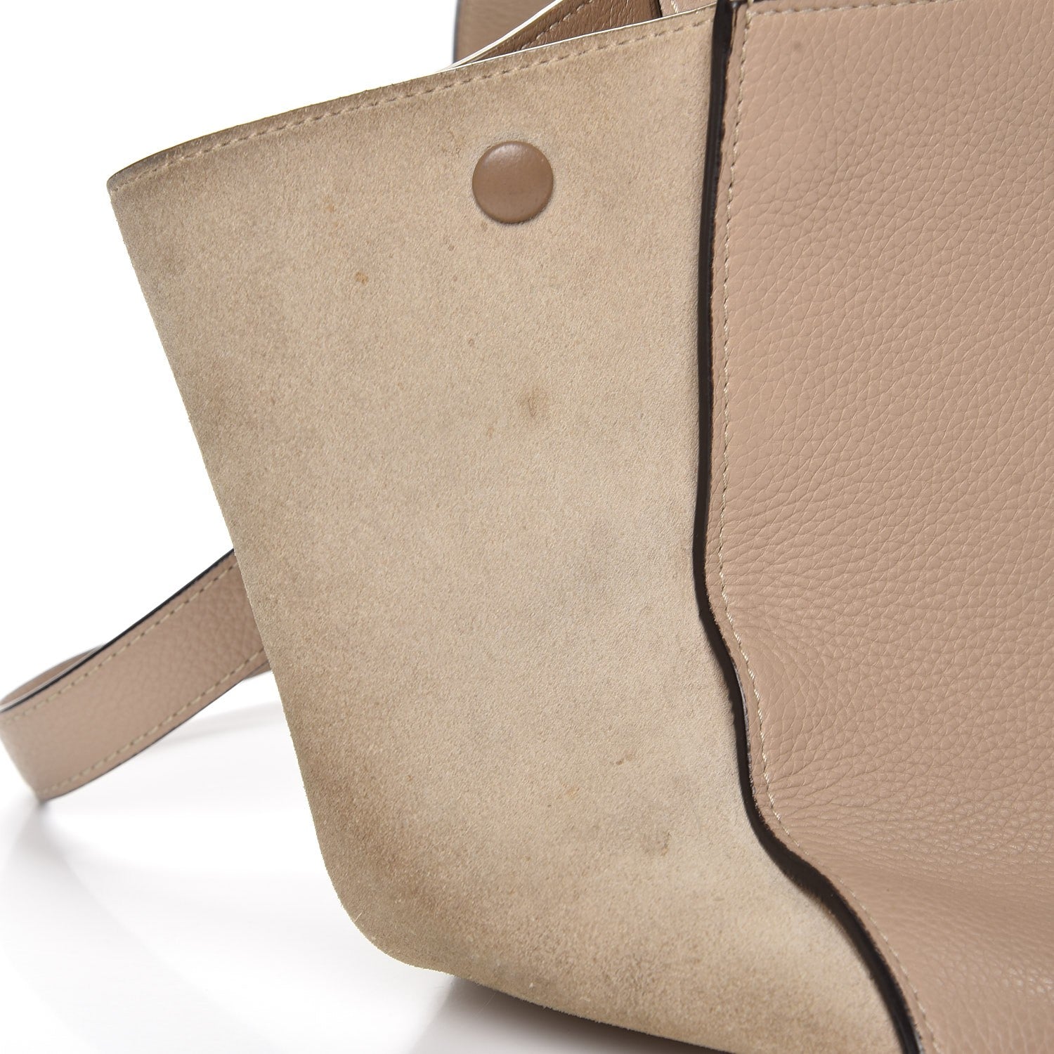 Celine Drummed Calfskin Suede Medium Trapeze Dune 9 of 15
