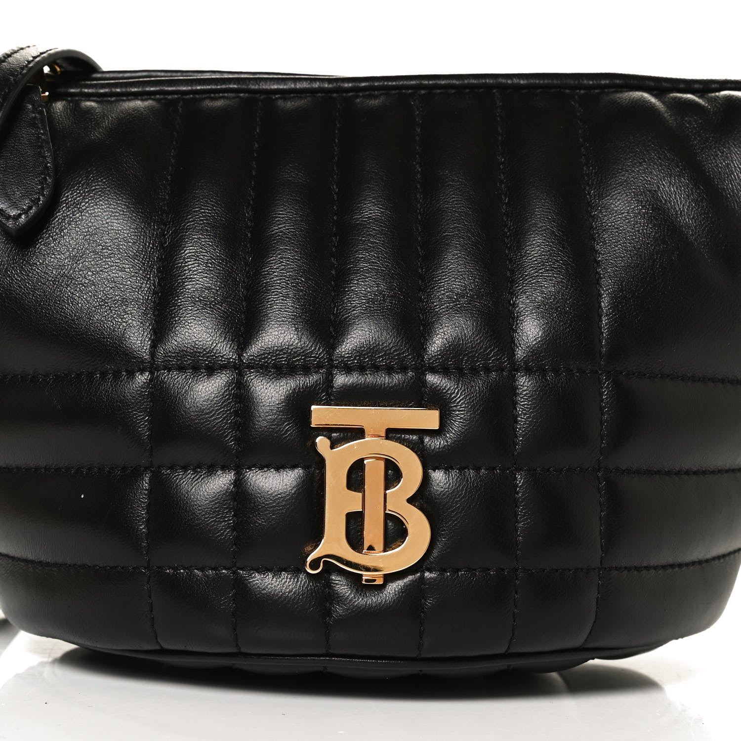 Burberry Lambskin Quilted Small Crescent Lola Bag Black 7 of 9