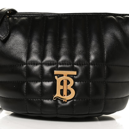 Burberry Lambskin Quilted Small Crescent Lola Bag Black 7 of 9