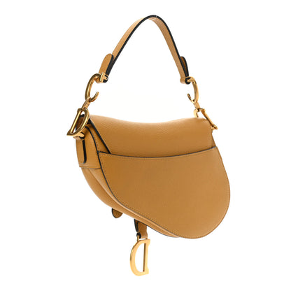 Christian Dior Grained Calfskin Mini Saddle Bag Dark Yellow 3 of 13