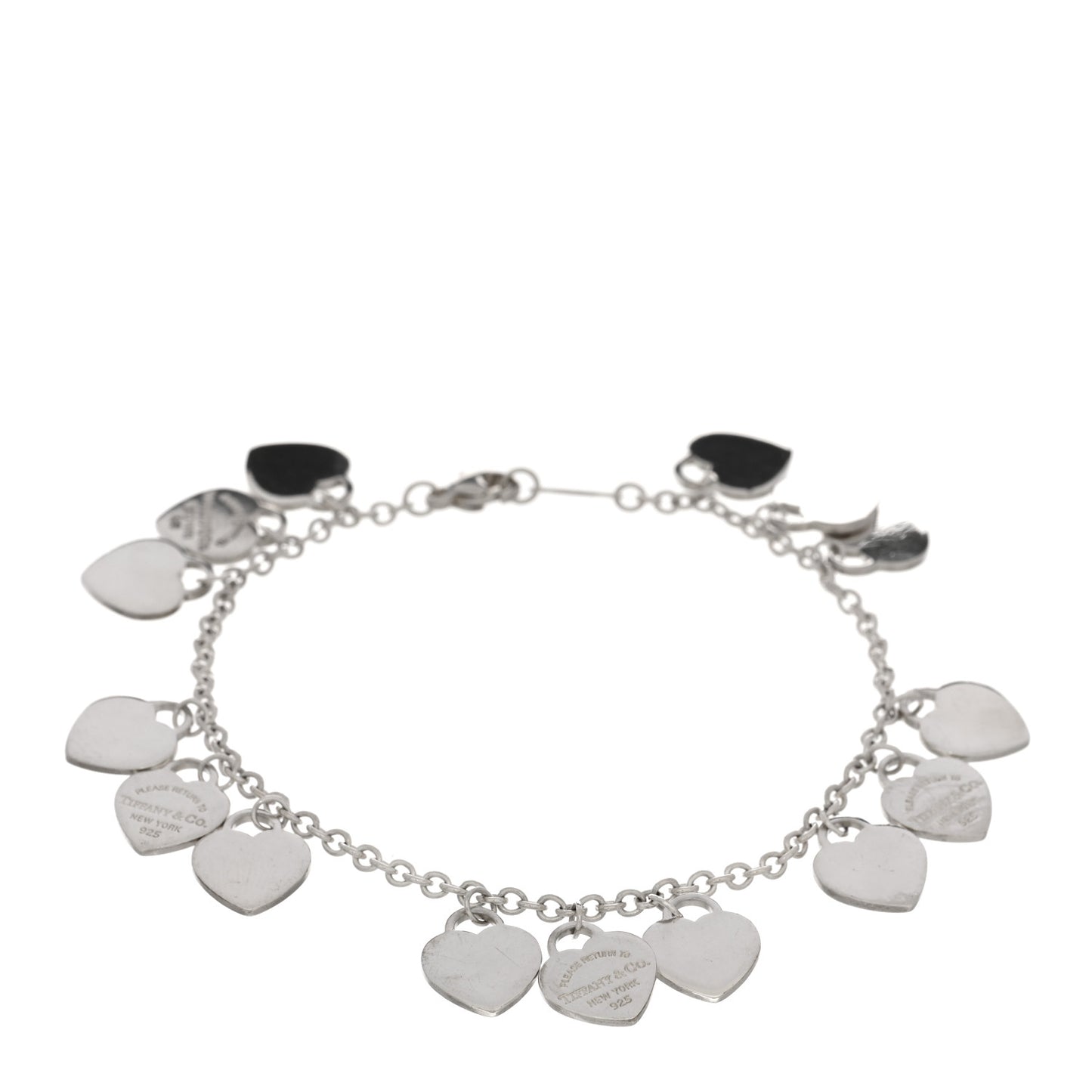 Sterling Silver Mini Return to Tiffany Multi Heart Charm Bracelet
