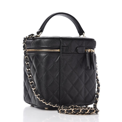 Chanel Caviar Quilted Small Top Handle Vanity Case With Chain Black 3 of 10