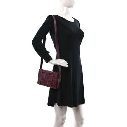 Bottega Veneta Paper Calfskin Maxi Intreccio Cassette Crossbody Bag Barolo 2 of 7