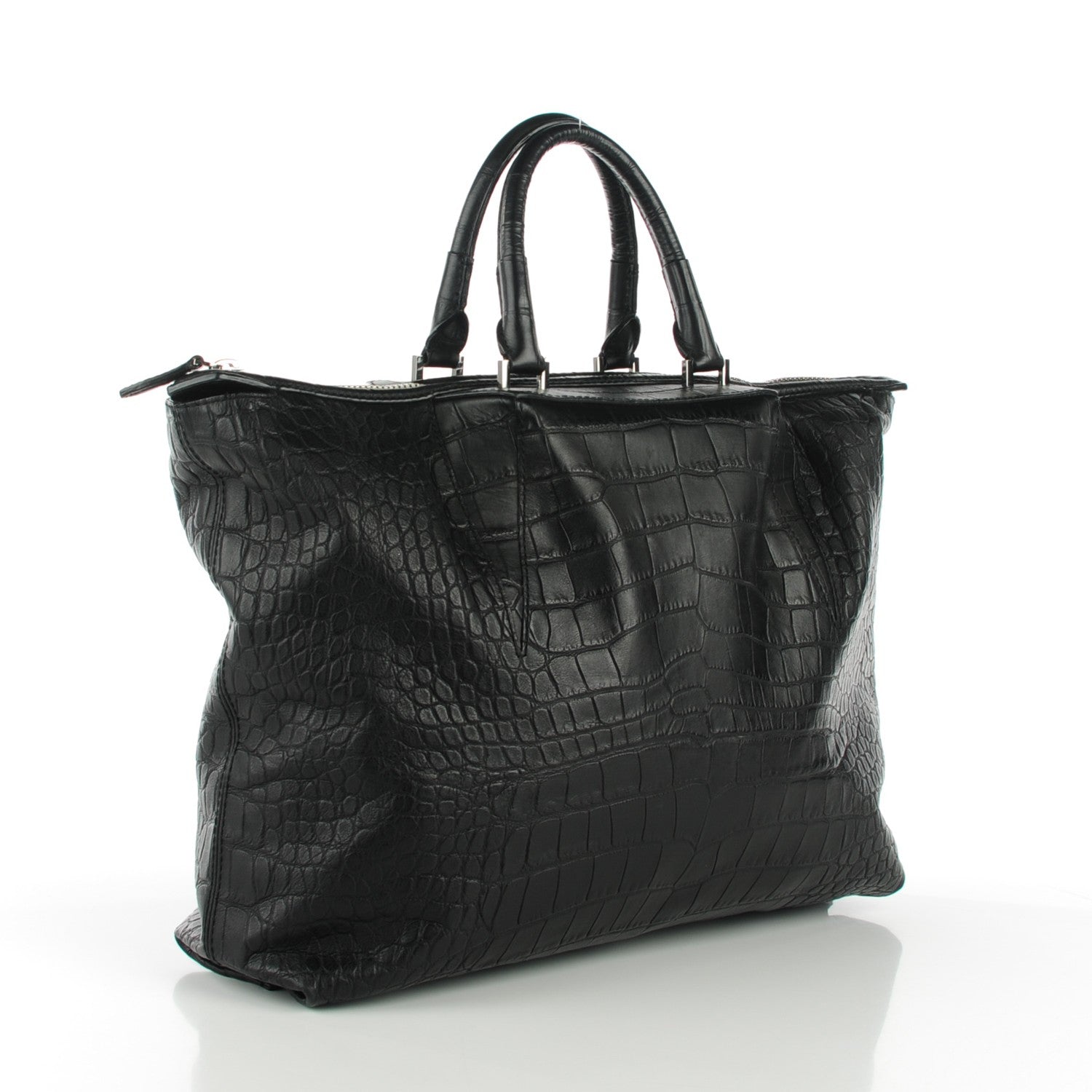 Alexander Wang Calfskin Crocodile Embossed Small Liner Tote Black 3 of 7