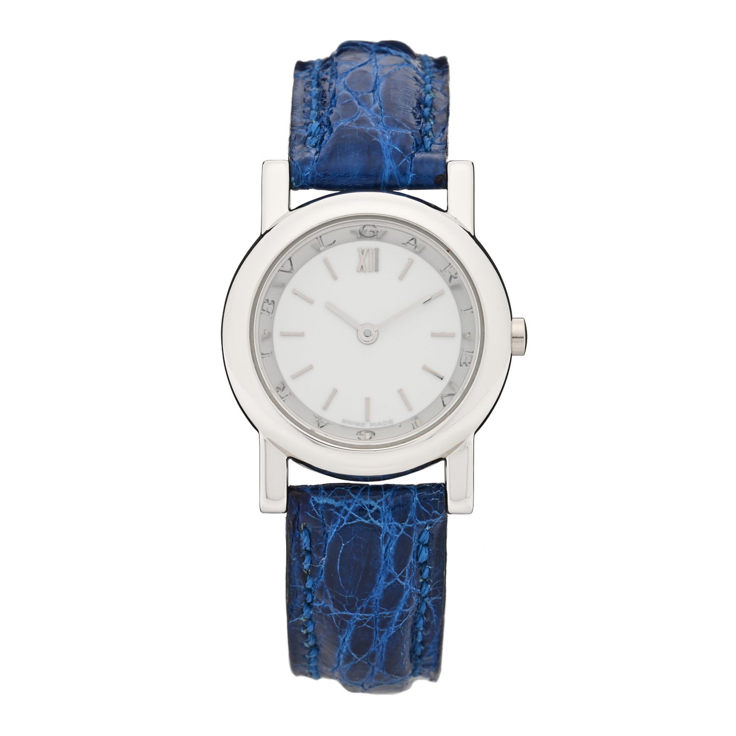Platinum Alligator 26mm Anfiteatro Quartz Watch Blue