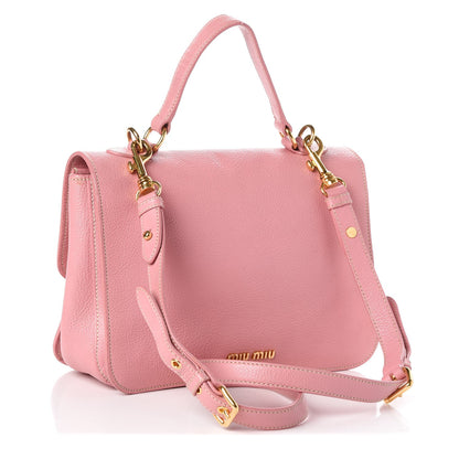 Miu Miu Goatskin Madras Shoulder Bag Rosa 4 of 11