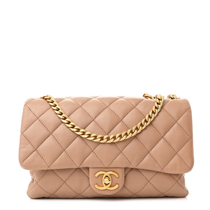 Chanel Lambskin Quilted Medium Pillow Crush Flap Beige 1 of 11