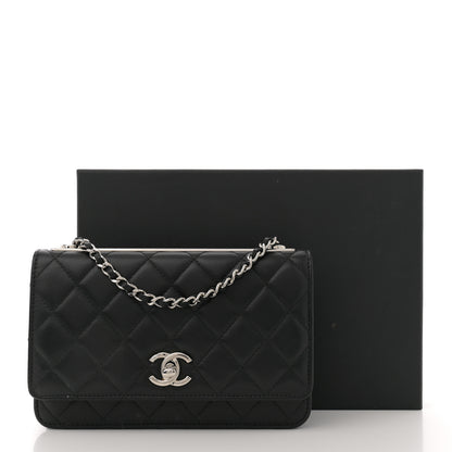 Chanel Lambskin Quilted Trendy CC Wallet On Chain WOC Black 14 of 14