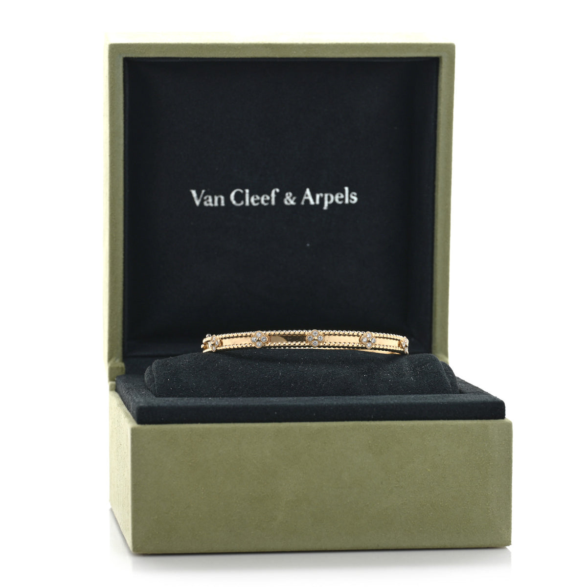 Van Cleef & Arpels 18K Yellow Gold Diamond Perlee Sweet Clovers Bracelet L 5 of 5