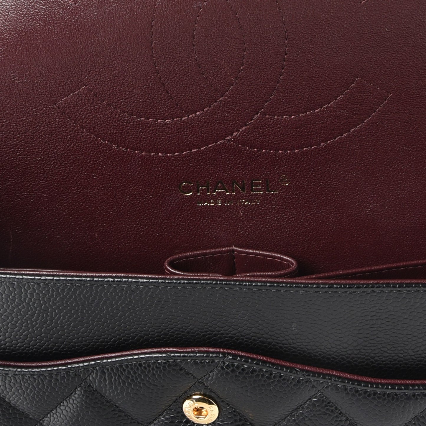 Caviar Quilted Jumbo Double Flap Black
