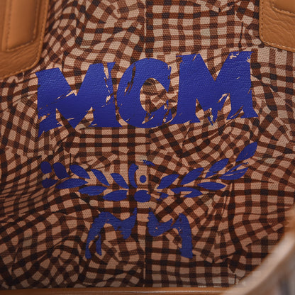 MCM Visetos Medium Liz Reversible Shopper Tote Cognac 14 of 23