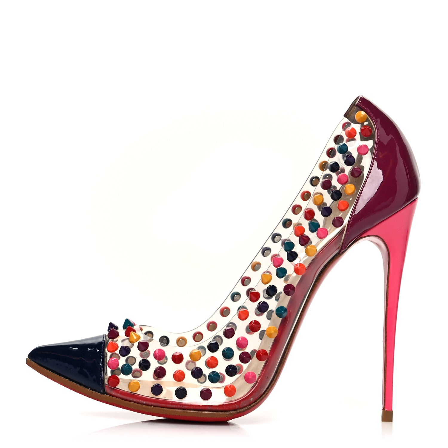 Christian Louboutin Patent PVC Spike Me 100 Pumps 40.5 Multicolor 1 of 7