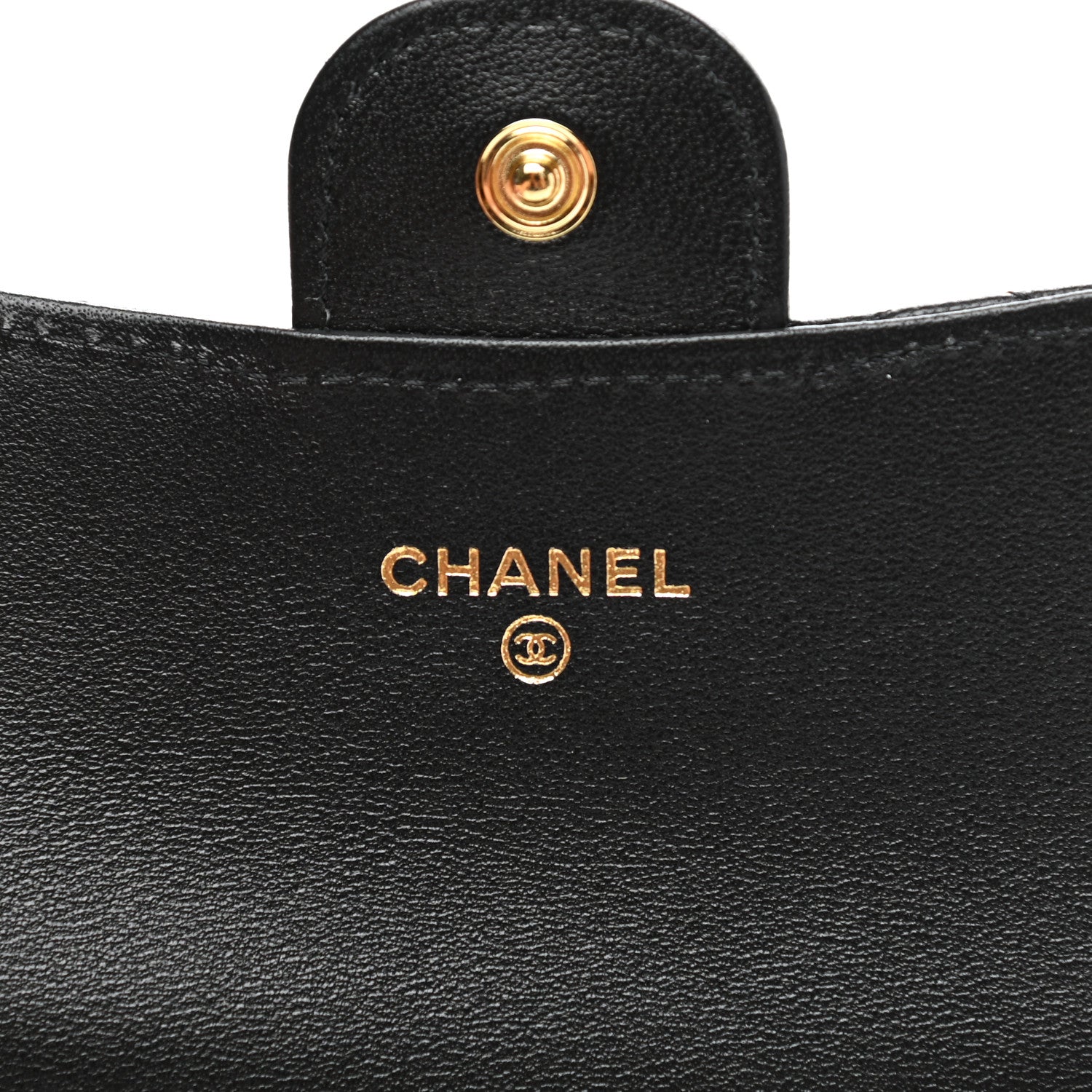 Chanel Lambskin Quilted Flap Card Holder Wallet Black 6 of 9
