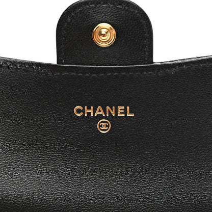 Chanel Lambskin Quilted Flap Card Holder Wallet Black 6 of 9
