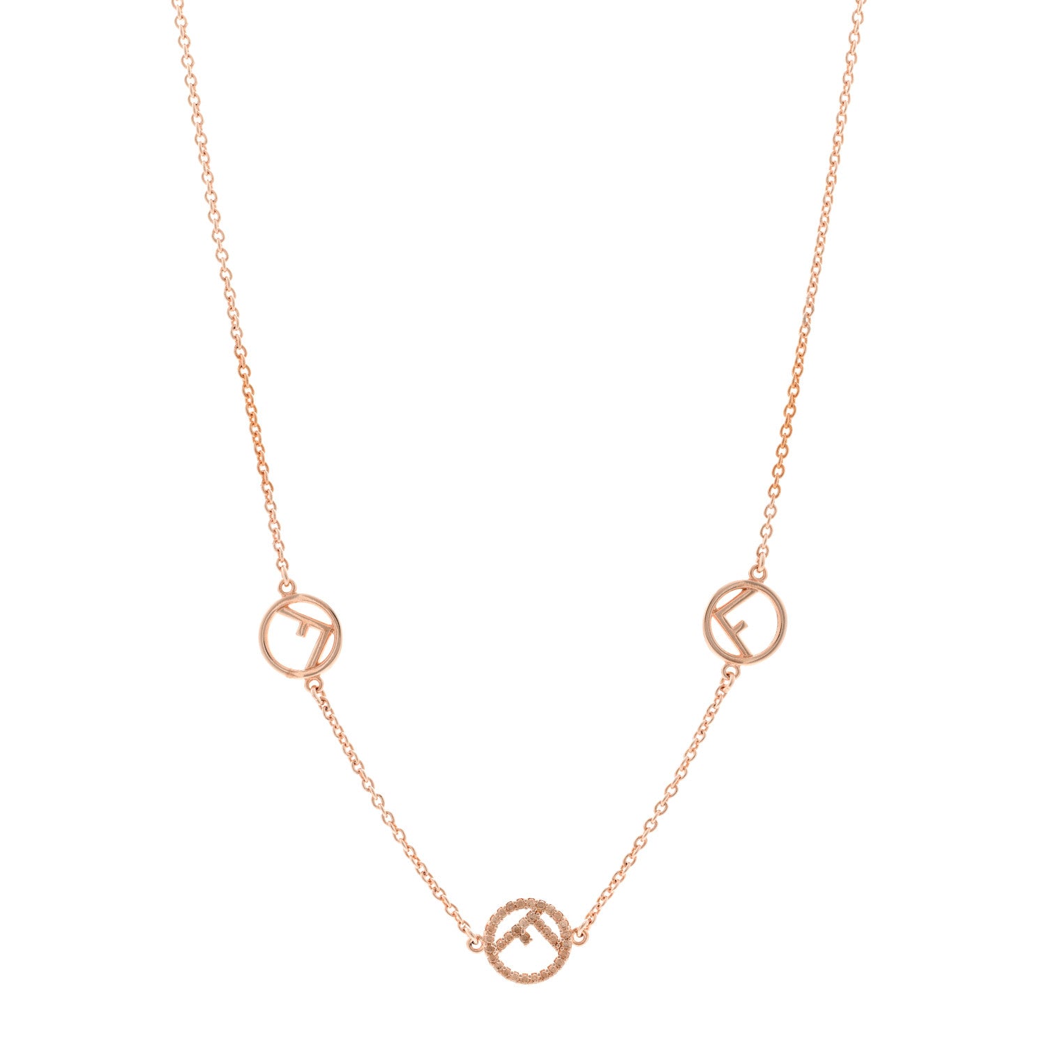 Fendi Metal Crystal F is Fendi Necklace Rose Gold 1 of 6
