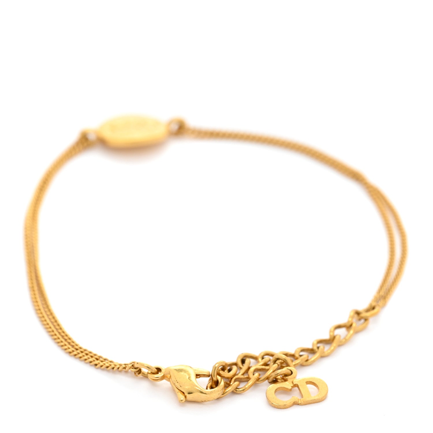 Christian Dior Metal Logo Chain Bracelet Gold 3 of 6