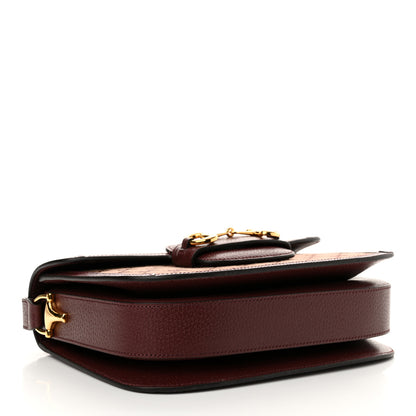 Gucci Monogram Textured Dollar Calfskin Horsebit 1955 Shoulder Bag Sahara Rubino Chardonnay 4 of 10