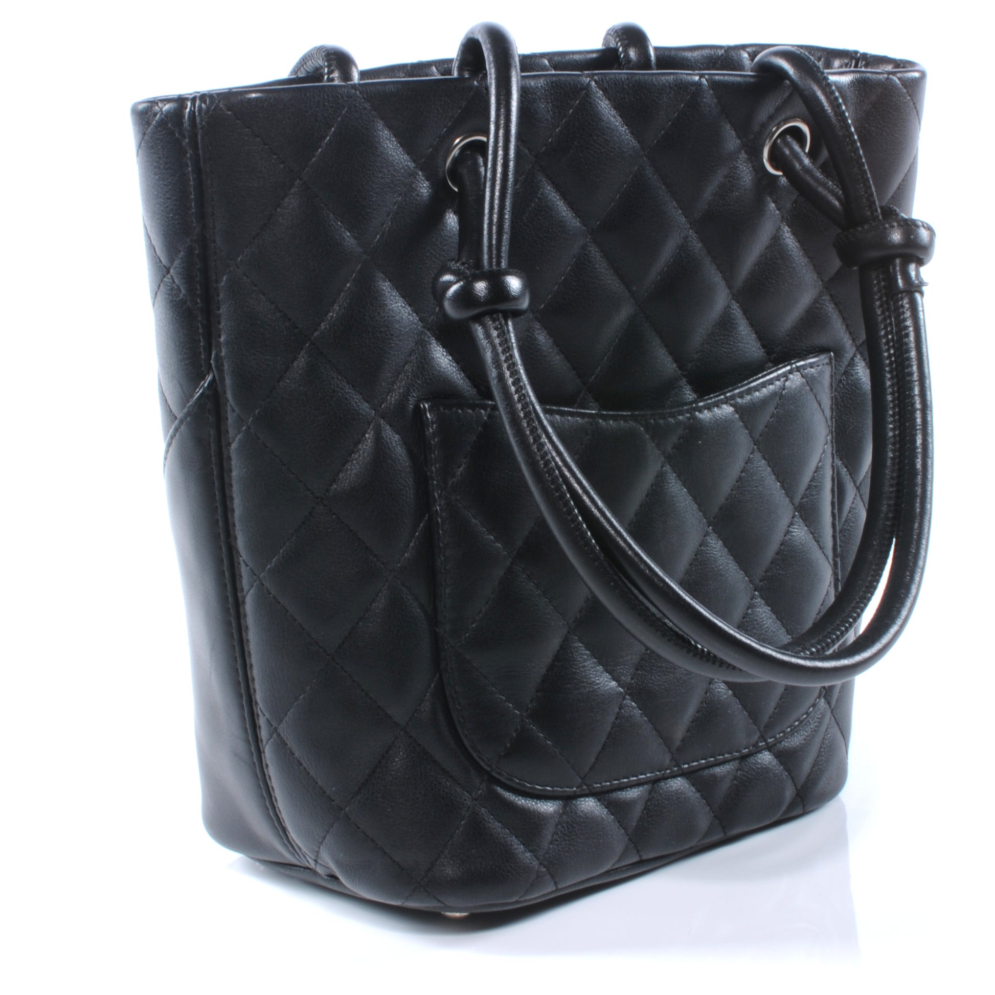 Chanel Calfskin Quilted Small Cambon Tote Black White 3 of 6