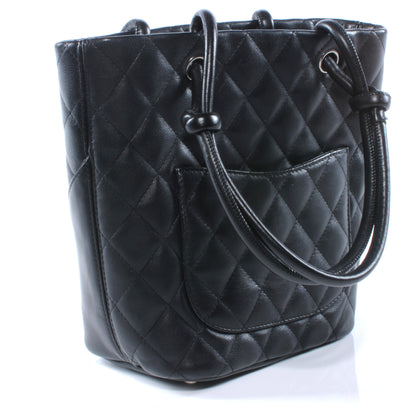 Chanel Calfskin Quilted Small Cambon Tote Black White 3 of 6