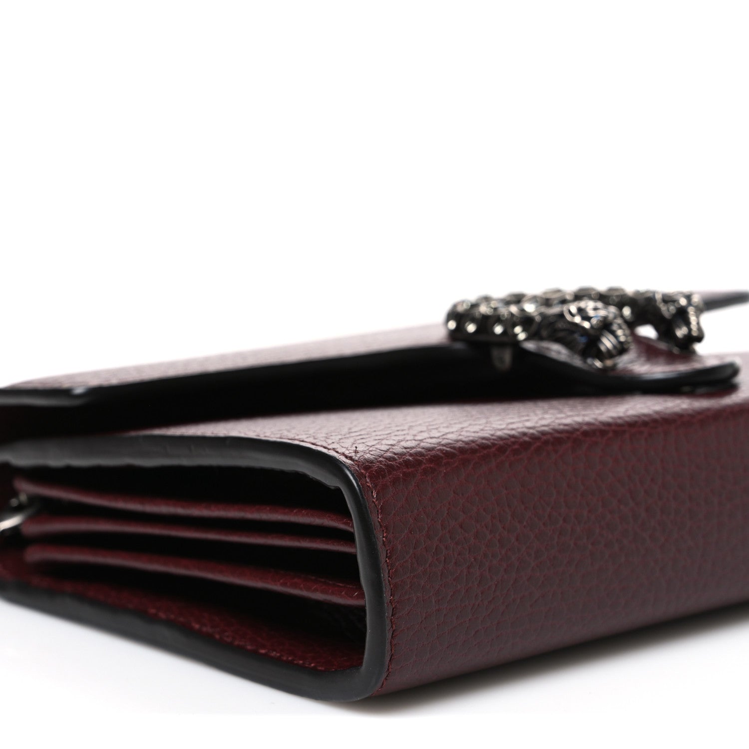 Gucci Dollar Calfskin Crystal Mini Dionysus Chain Wallet Vintage Bordeaux 9 of 11
