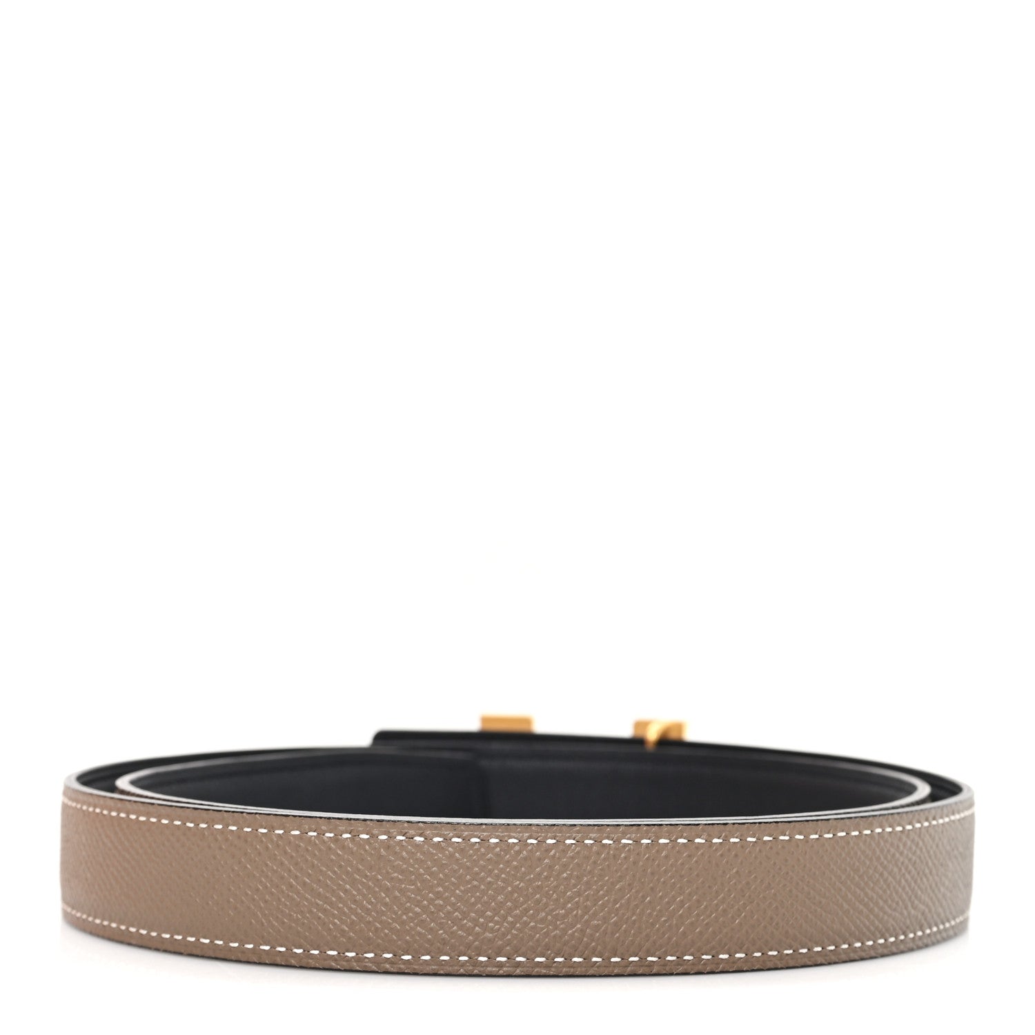 Hermes Swift Epsom 24mm Mini Constance H Belt 85 34 Black Etoupe 2 of 5