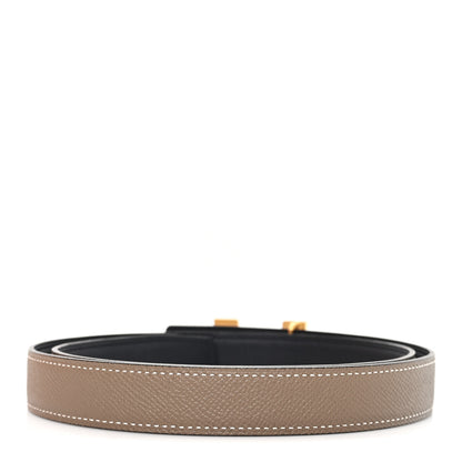 Hermes Swift Epsom 24mm Mini Constance H Belt 85 34 Black Etoupe 2 of 5