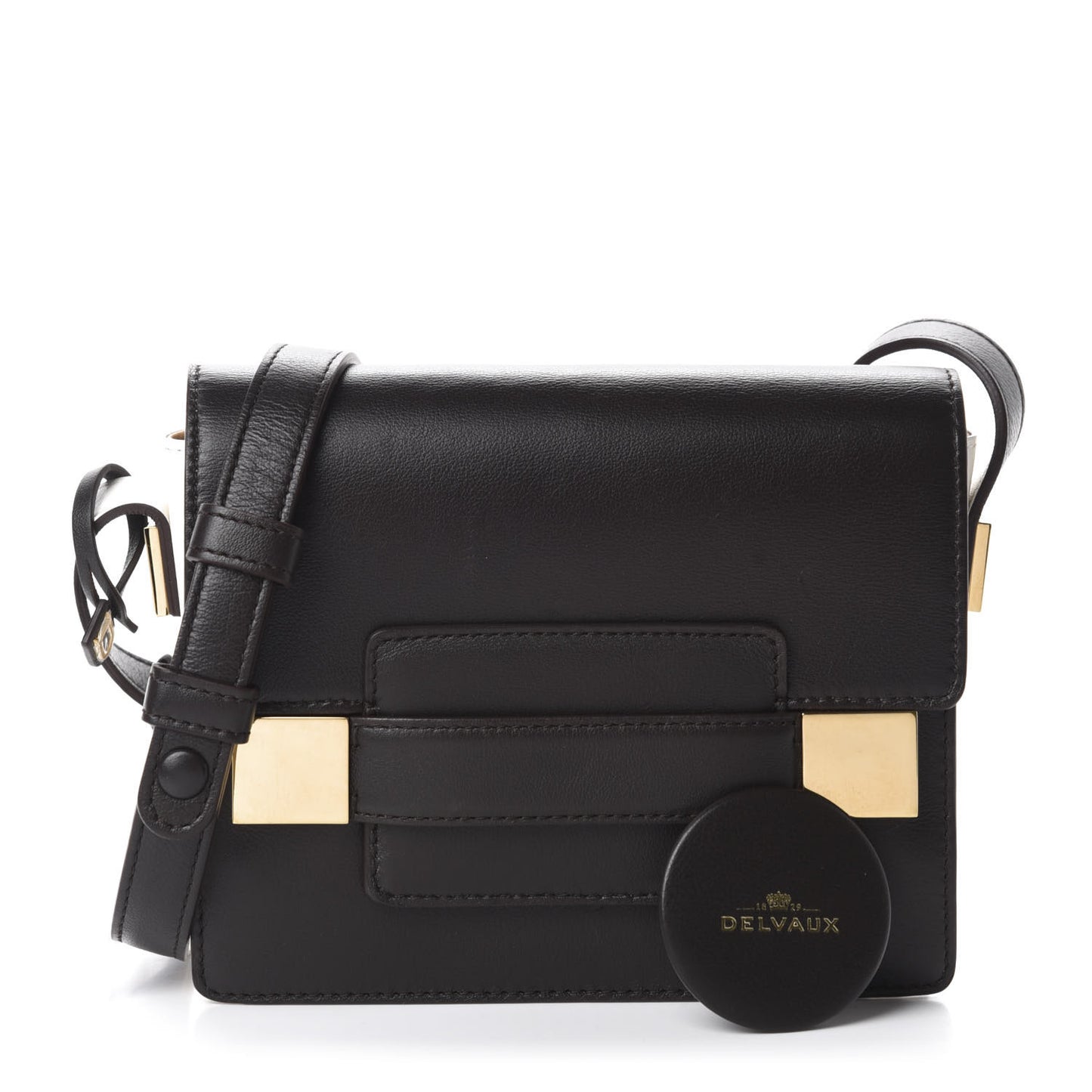 Calfskin Mini Madame Crossbody Dark Brown White
