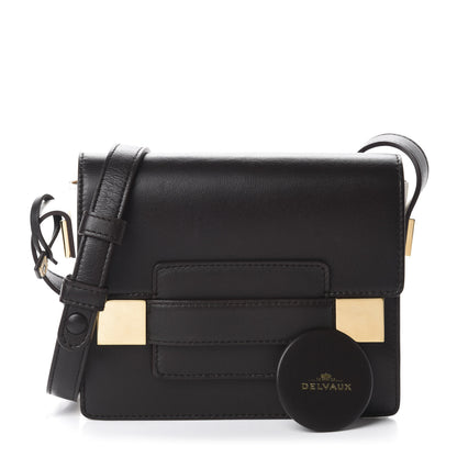 Delvaux Calfskin Mini Madame Crossbody Dark Brown White 3 of 21