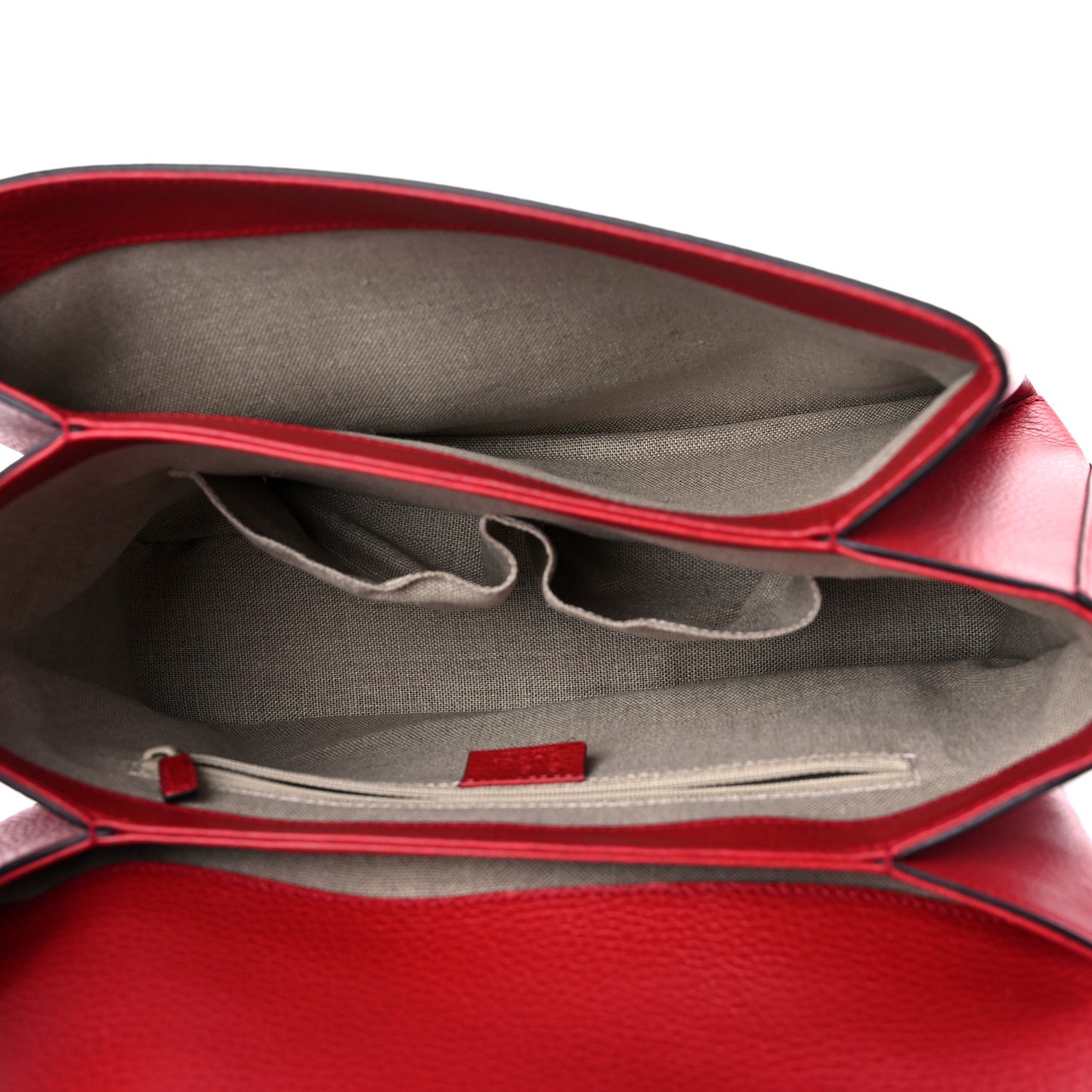 Dollar Calfskin Medium Interlocking G Top Handle Shoulder Bag Red