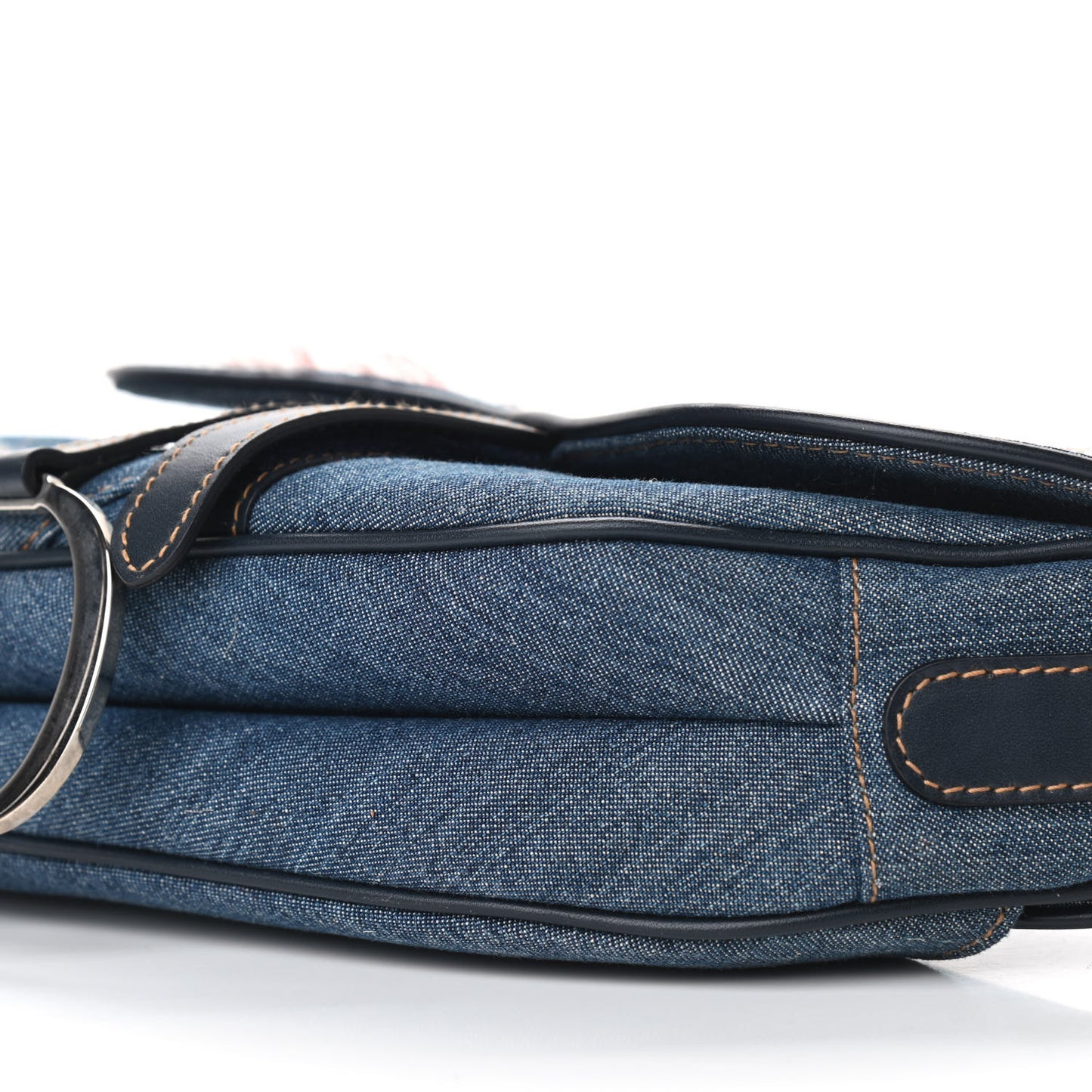Denim Embroidered Saddle Bag Blue Multi