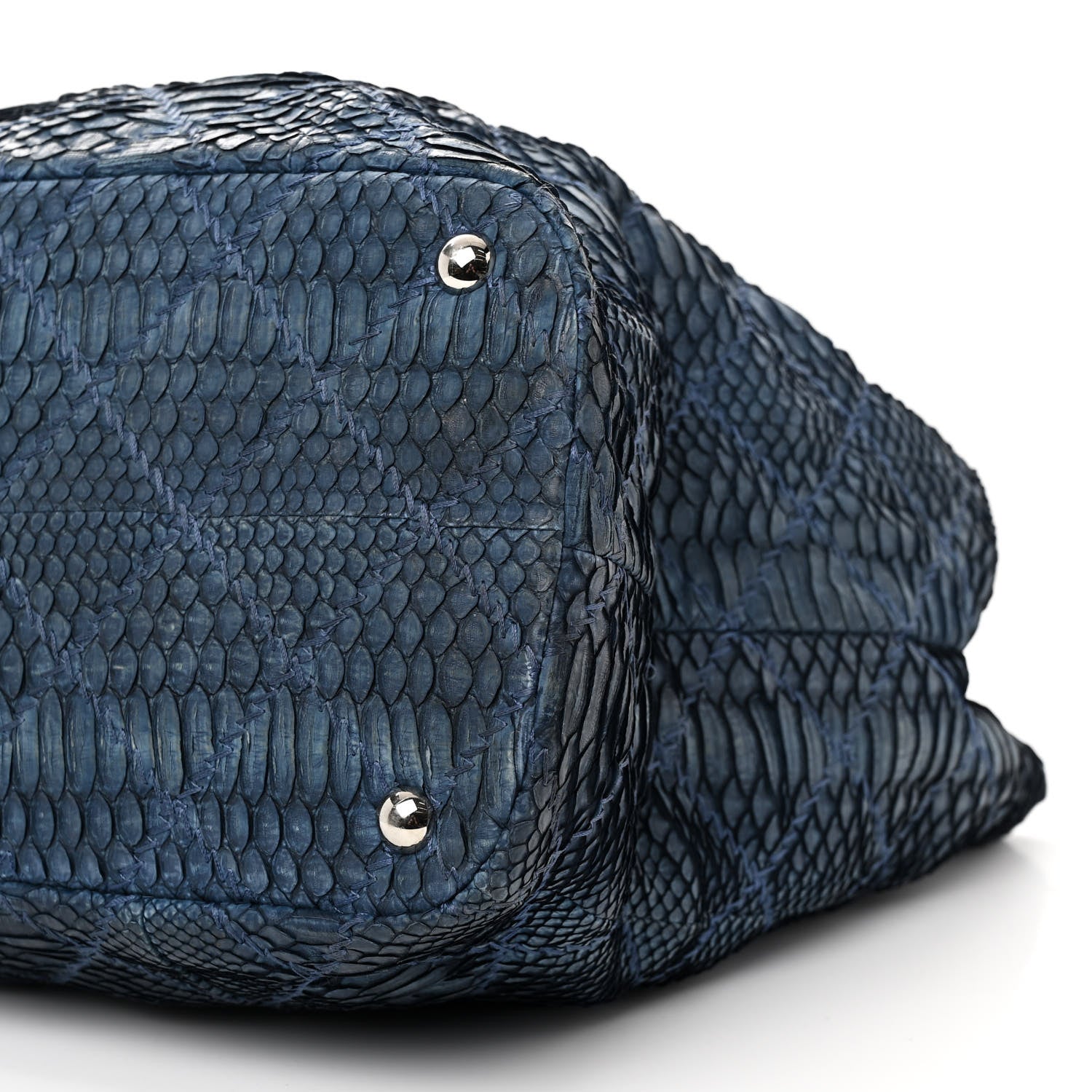 Chanel Snakeskin Ultimate Stitch Shopper Tote Blue 11 of 11