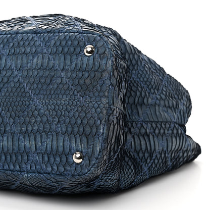 Chanel Snakeskin Ultimate Stitch Shopper Tote Blue 11 of 11