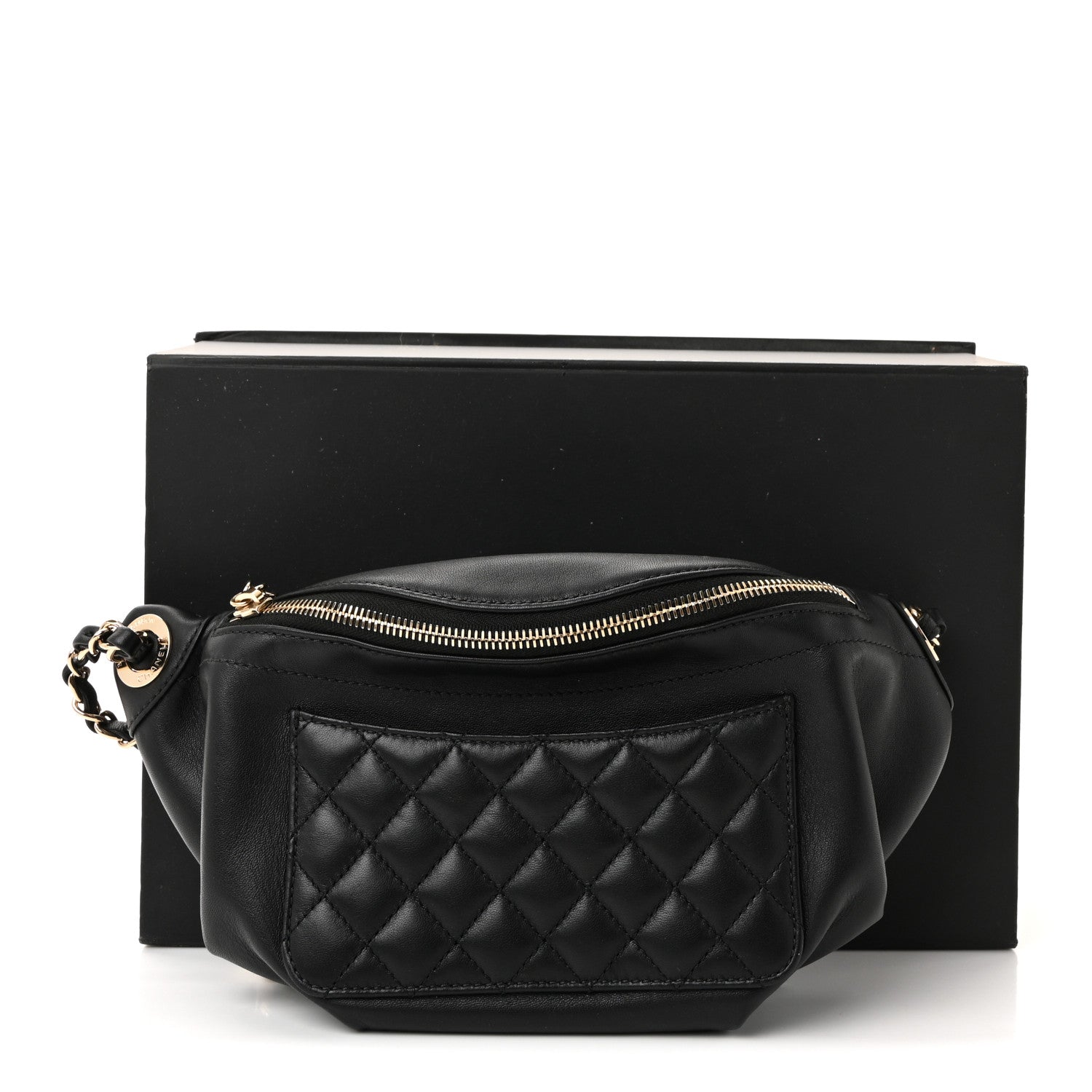 Chanel Lambskin Quilted Waist Bag Fanny Pack Black 11 of 11