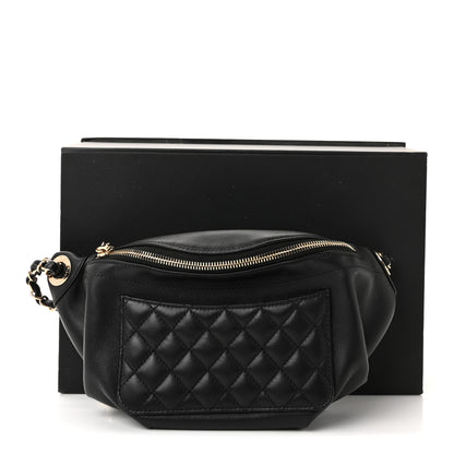 Chanel Lambskin Quilted Waist Bag Fanny Pack Black 11 of 11